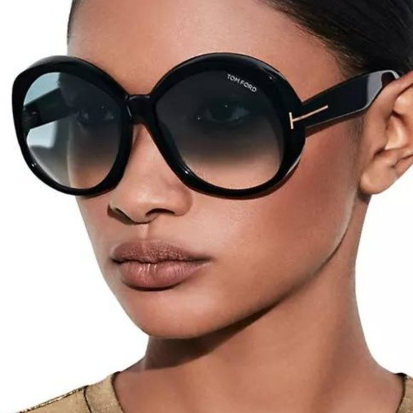 Tom Ford Annabelle FT1010 52B Sunglasses Havana Round Frame, Brown Lenses main image 7